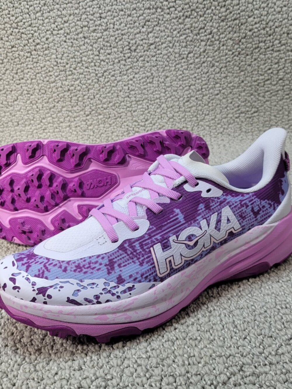 HOKA One One Speedgoat 6 Youth Size 6 Starlight Glow Lupine - Picture 10 of 11